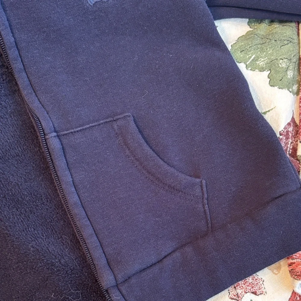 BABY GAP Navy BluebHoodie with Bear Ear Accents and Fleece Lining